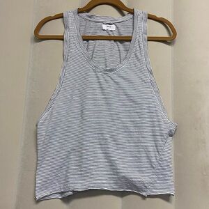 Mikoh Women’s Top Size US 0-4 Graphic Stripes Muscle Tank 100% Cotton Luxury